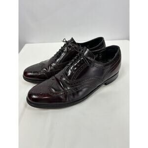 Florsheim Wingtip Dress Shoes Burgundy Patent Leather 10